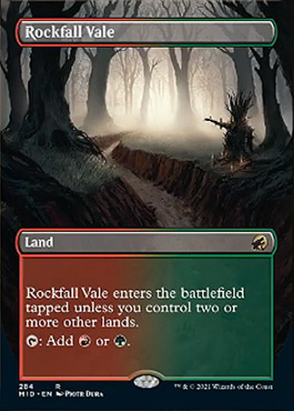 Rockfall Vale Borderless Dual Land Innistrad: Midnight Hunt Magic: The Gathering